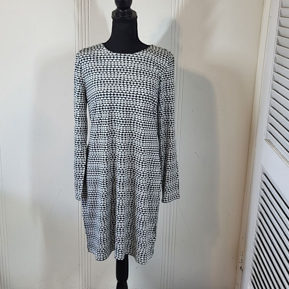 Banana Republic Silk Blend Black & White Dress